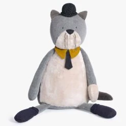 Moulin Roty Peluche Géante Chat Gris Clair Fernand