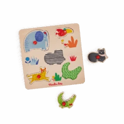 Moulin Roty Puzzle Encastrable En Bois 5 Animaux -Moulin Roty Puzzle encastrable en bois 5 animaux Les Toupitis Moulin Roty 2