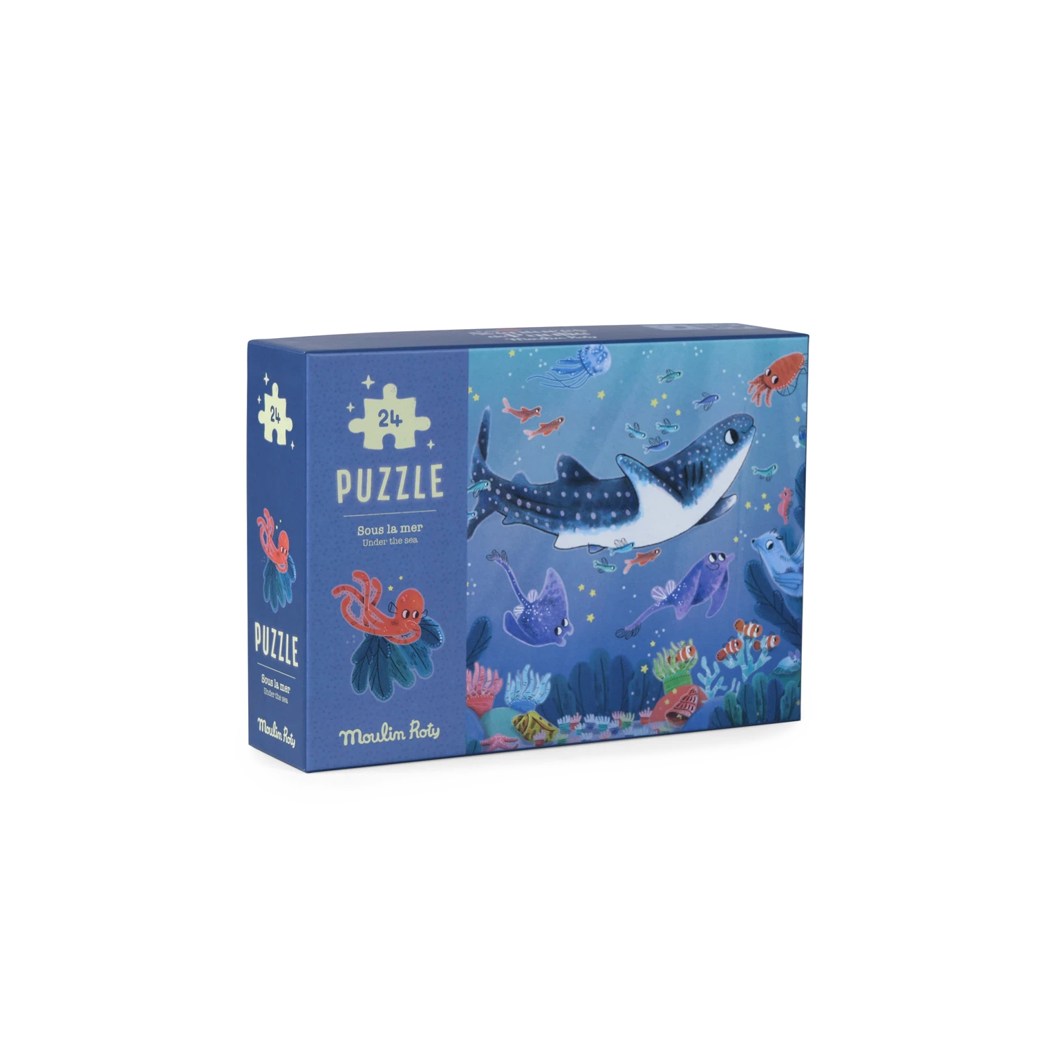 Moulin Roty Puzzle Phosphorescent Sous La Mer 24 Pièces