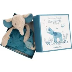 Doudou Attache-tétine Eléphant - Sous Mon Baobab - Moulin Roty