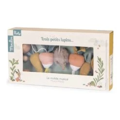 Mobile Musical Croisillon En Bois Trois Petits Lapins - Moulin Roty