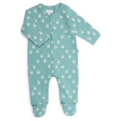 Pyjama Bébé 1 Mois - Vert Sauge En Jersey - Pomme Des Bois - Moulin Roty
