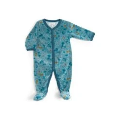 Pyjama 1 Mois Velours Bleu Nuit Sous Mon Baobab - Moulin Roty -Moulin Roty moulin roty pyjama 1 mois velours bleu nuit sous mon baobab 4